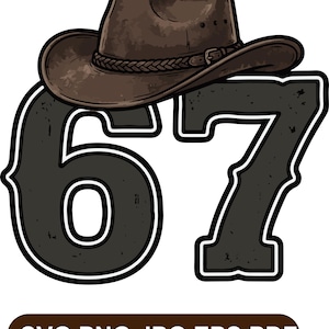 Six Seven 67 SVG PNG, Viral 67 Trend, Cute Cartoon 67, Funny Six Seven Meme, Cricut Silhouette, Sublimation Design, Digital Download