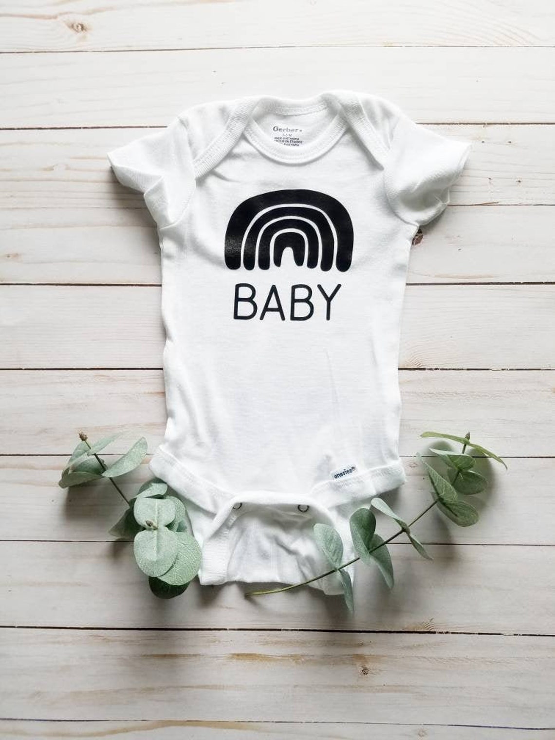 Gender Neutral Rainbow Baby Onesie® Pregnancy Announcement Etsy