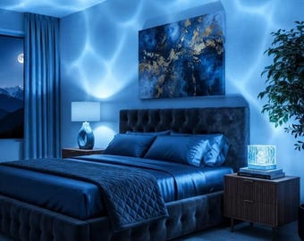 16 Color Ocean Wave Projector, Crystal LED Night Light, Bedroom Ambient Lamp