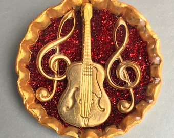 Musical Whimsical Faux congressional/representative Guitar Medals Pins Awards heraldry