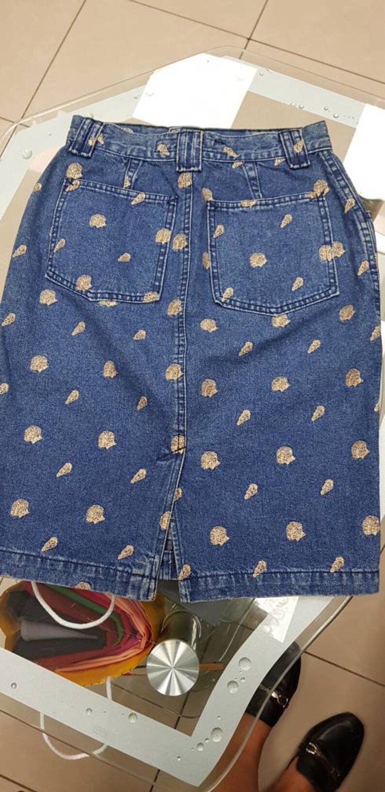 Jeans skirt high waist vintage