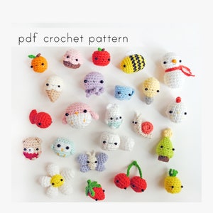 Schema di 24 mini amigurumi. Schema pdf all'uncinetto