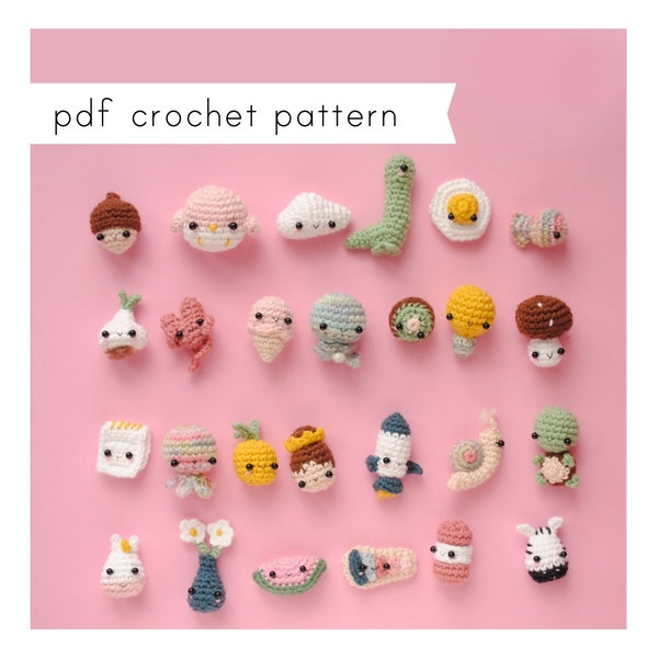 A-Z tiny amigurumi pattern collection. Pdf crochet patterns