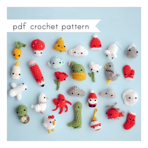 24 tiny amigurumi pattern. Pdf crochet pattern. Mini amigurumi part 2.