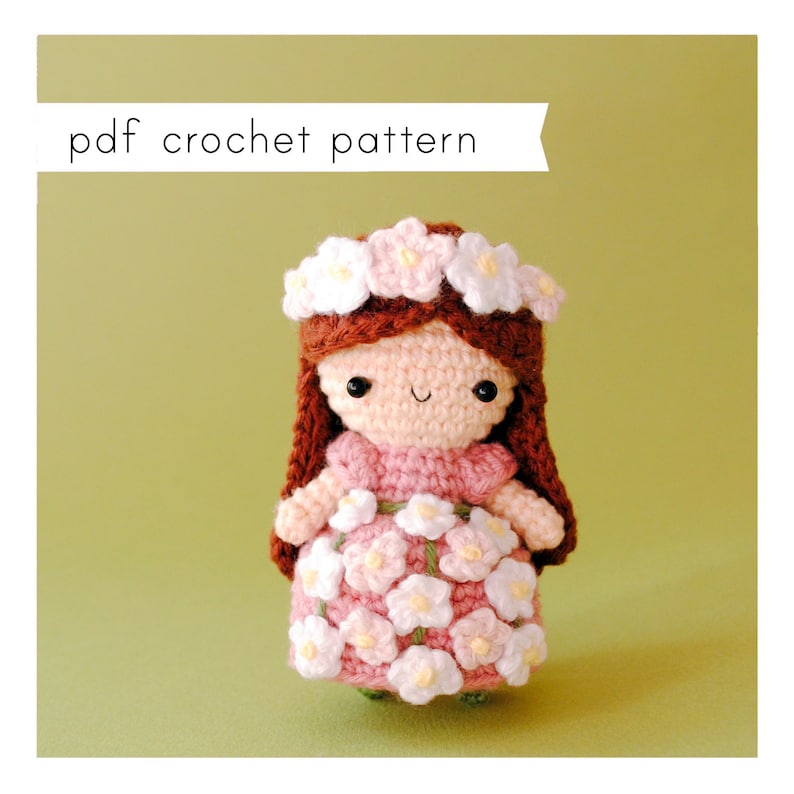 Flower Girl amigurumi doll pattern. Pdf crochet pattern image 1