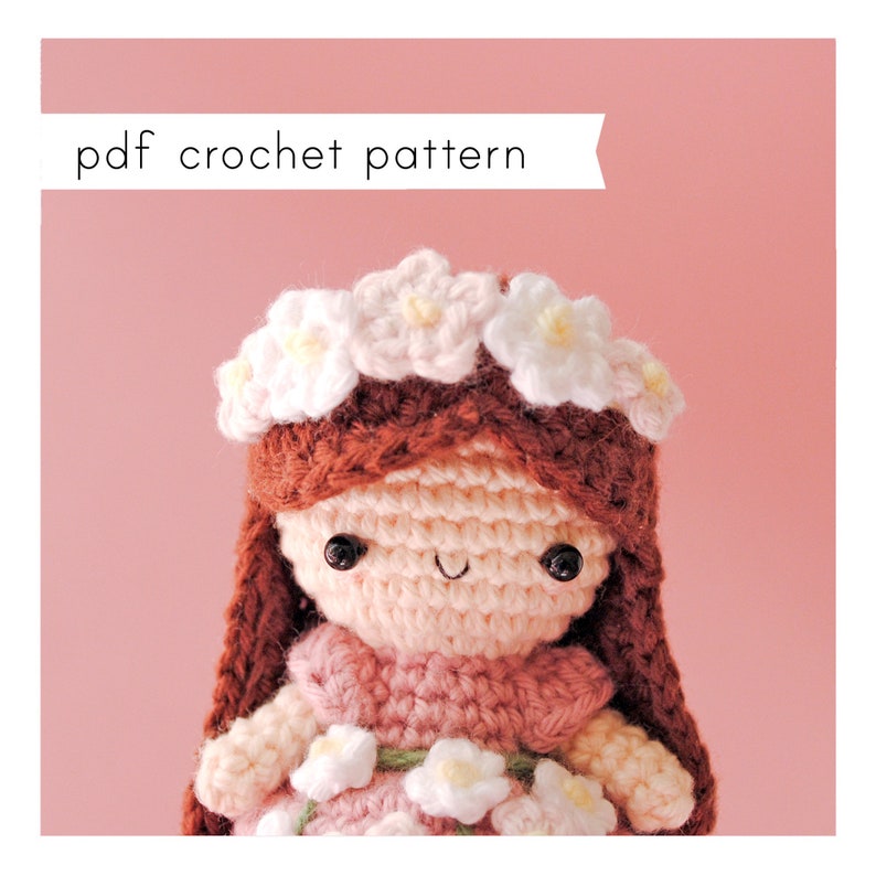 Flower Girl amigurumi doll pattern. Pdf crochet pattern image 2