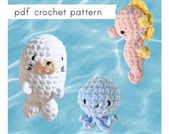 Under the Sea creatures amigurumi patterns. Pdf crochet pattern