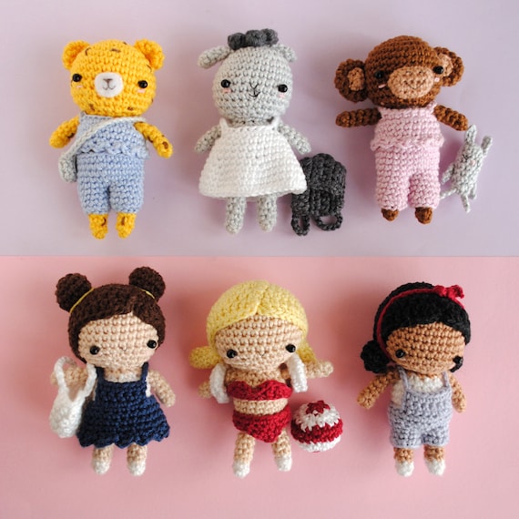 dress up dolls amigurumi crochet patterns Mini Dress up Dolls Amigurumi Patterns Bundle. Pdf Crochet Pattern