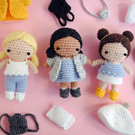 mini dress up dolls Mini Dress up Dolls Amigurumi Patterns Bundle. Pdf Crochet Pattern