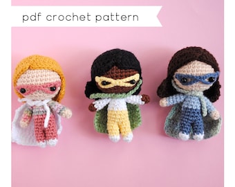 Superhero Girls Amigurumi Crochet Pattern PDF