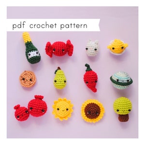 Mini Amigurumi Crochet Pattern Bundle, Tiny, Small, Animal, Fruit, Flower,  Ice Cream, Vegetables, Weather, Food, Cup, Star, Ufo, PDF Pattern 