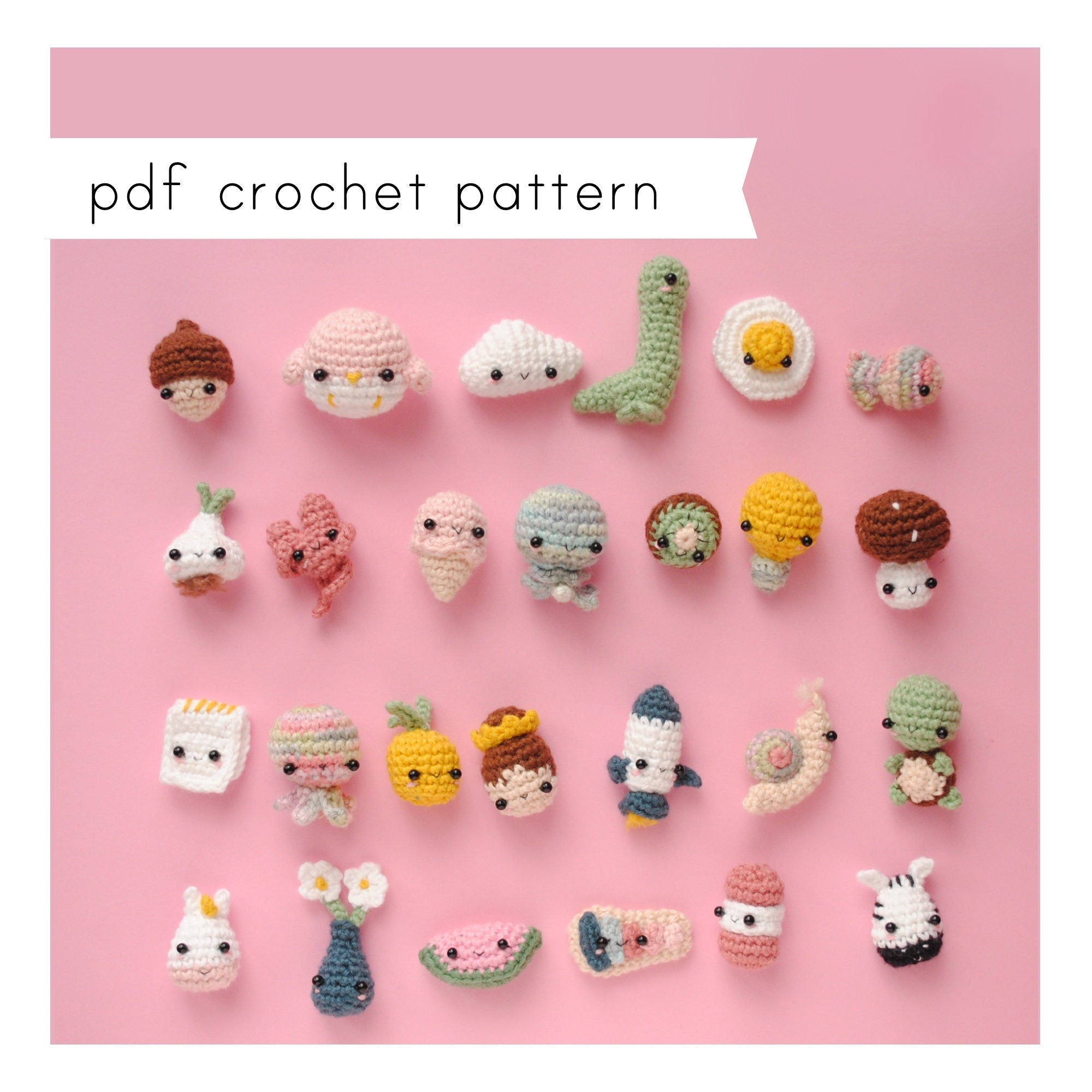 30 Tiny Amigurumi Patterns to Crochet, From Cats and Frogs to Mini Bundles 32 A-Z Tiny Amigurumi Pattern Collection
