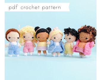 Kids Edition - Mini dress up doll amigurumi pattern. Pdf crochet pattern