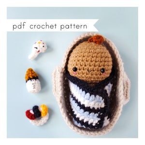 Wzór amigurumi dla koszyka dziecięcego. Wzór szydełkowy w formacie PDF.