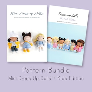 Mini dress up dolls & Kids amigurumi patterns Bundle. Pdf crochet pattern.