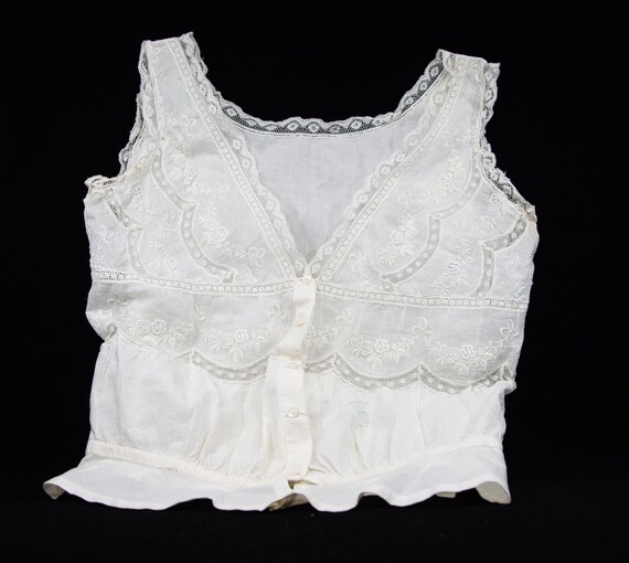 Antique French Cotton Handmade Lace Camisole