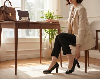 Sapatos de salto alto femininos elegantes, tamanhos grandes 31 a 48, bico fino, ideais para o escritório e festas, calçados clássicos para primavera e outono.