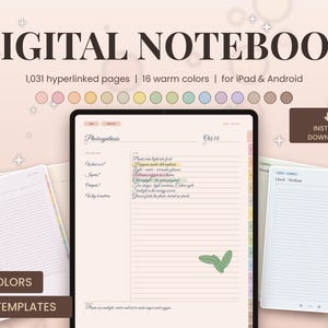 Cuaderno digital con pestañas, Cuaderno GoodNotes, Diario digital para iPad, Cuaderno de estudiante, Plantillas para tomar notas, Papel digital para notas, Método Cornell