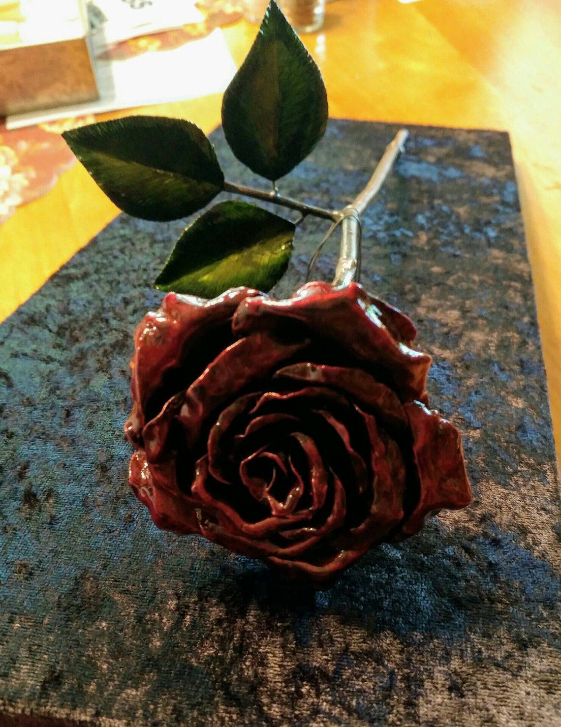 Iron Rose Metal Rose Welded Rose 11th Anniversary Steel Etsy
