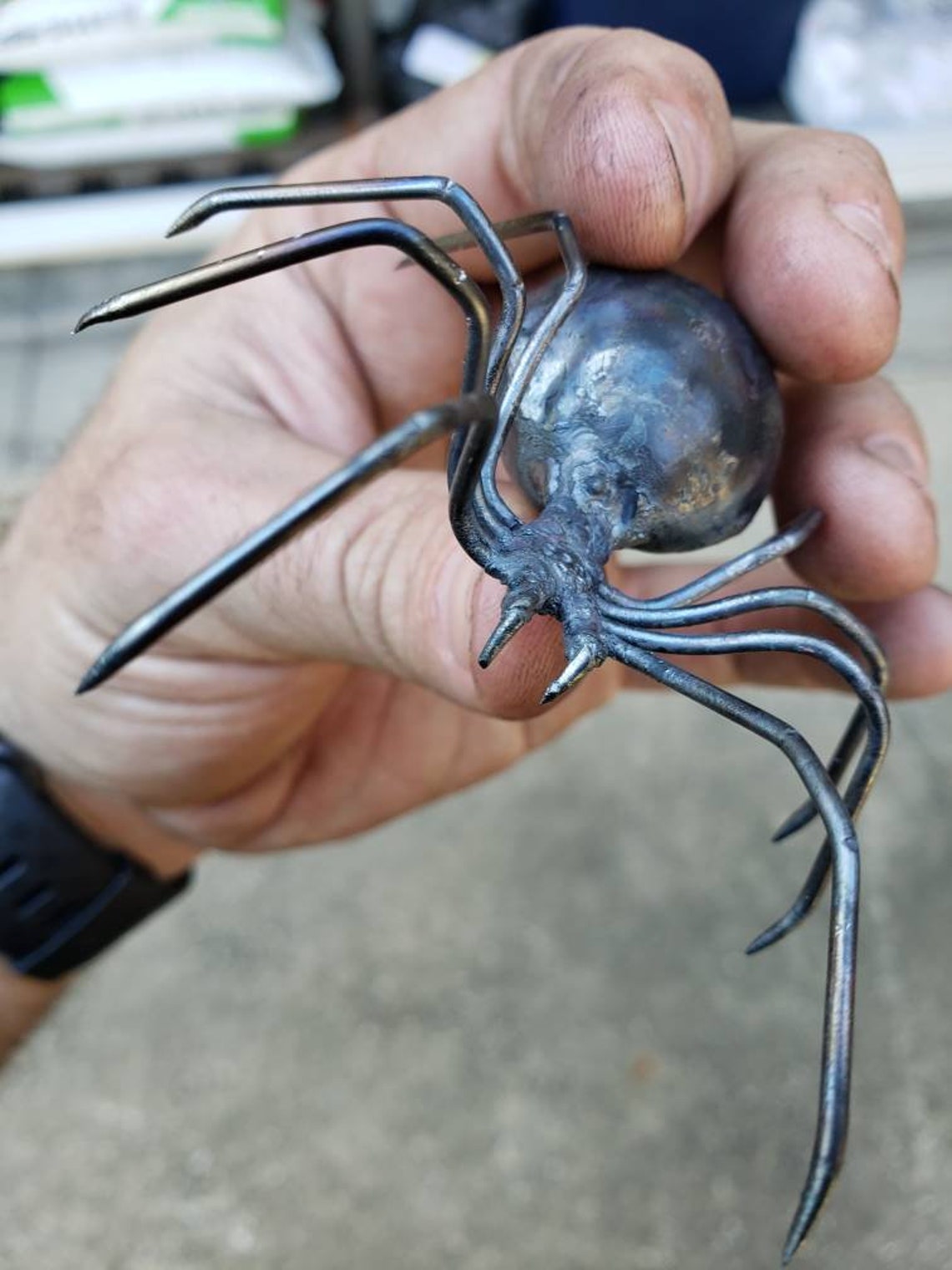 Metal Spider Sculpture Etsy