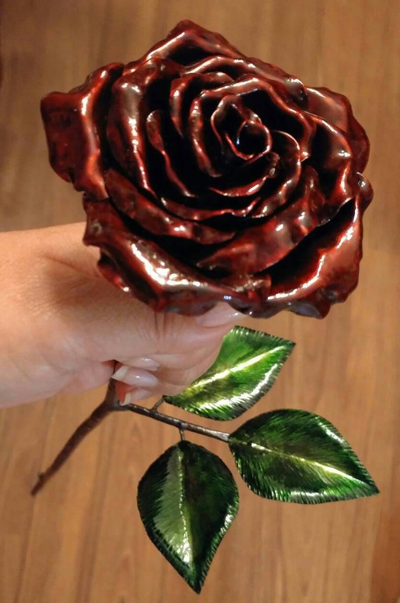 Iron Rose Metal Rose Welded Rose 11th Anniversary Steel Etsy Iron Rose Metal Rose Welded Rose 11th Anniversary Steel Etsy