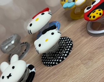 Soporte magnético para teléfono / Soporte PopSocket de Hello Kitty, Miffy, Elmo, Abeja, Monstruo de las Galletas / Soporte para teléfono MagSafe estilo Kawaii