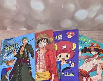 Diario de anime OP / Cuaderno de personajes Luffy Zoro Chopper Ace / Tapa dura con cierre magnético Merchandising de la tripulación del Sombrero de Paja