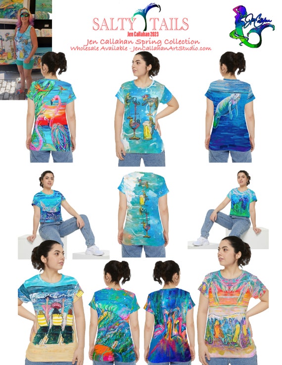 CASUAL FIT Jellyfish Painting by Jen Callahan made into a Women's