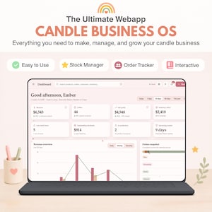 Candle Business OS Web App Candle Business Planner Inventory Tracker Order Manager Sales Tracker Expense Tracker Production Planner