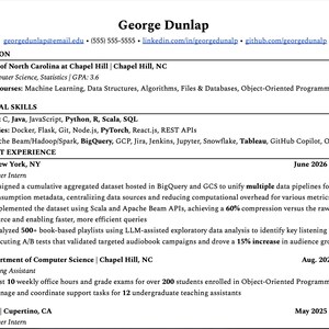 Computer Science Resume Template | ATS Friendly Resume | Software Engineer Resume | Tech Resume | CS Student Resume | Instant Download