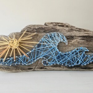 Handmade Driftwood Wave String Art | Coastal Wall Decor, Ocean Inspired Home Accent