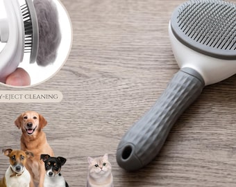 Zelfreinigende borstel | Kam voor het verwijderen van dierenharen bij katten en honden | Gemakkelijk verzorgingshulpmiddel