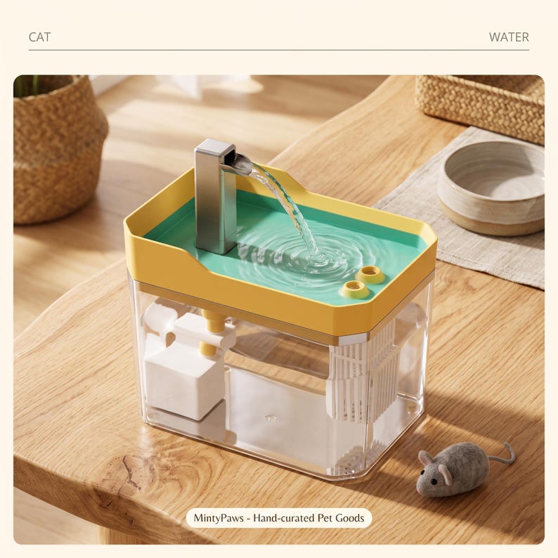 Filtered Pet Water Fountain, Cat Water Dispenser, Electric Cat Fountain, Continuous Water Fountain, Quiet Water Dispenser, BPA Free Pet Fountain, Cat Water Station, Pet Drinking Bowl