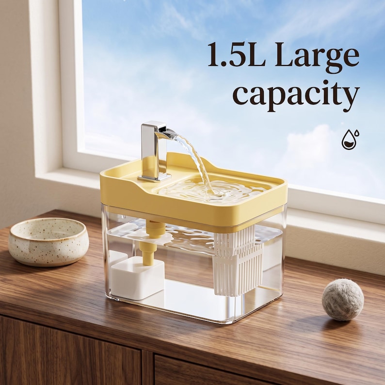 Automatic Pet Fountain, Cat Drinking Bowl, Quiet Water Bowl, Pet Water Station, USB Cat Fountain, Filtered Drinking Fountain, Indoor Cat Accessories, Pet Water Container