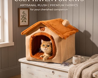 Zacht huisdierhuisbed | Warm holbed voor katten en kleine honden | Wasbaar kussen