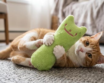 Peluche à mâcher à l'herbe à chat | Jouet interactif pour la dentition des chats | Jouet amusant à mordiller et à jouer pour chatons 4 cm x 9,5 cm