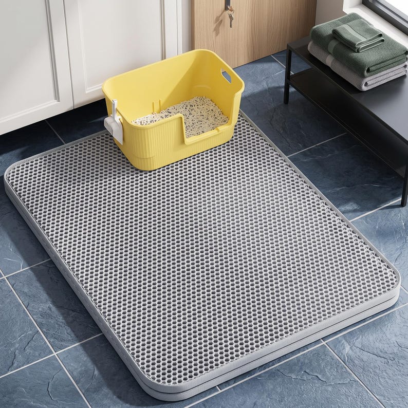 Large Cat Litter Catching Mat | Waterproof 2-Layer Design | Soft Paw Friendly Floor Protector for Cats image 18