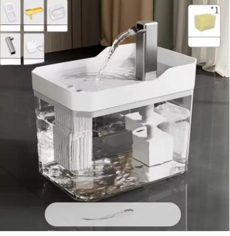 Modern Cat Water Fountain, Automatic Water Bowl for Cats, Pet Water Filter System, Quiet Drinking Fountain, Cat Water Feeder, Indoor Pet Essentials, Reusable Pet Fountain, Small Dog Water Fountain
