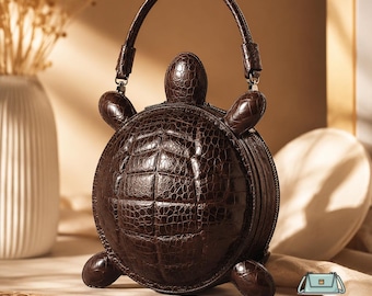 Turtle Shaped PU Leather Crossbody Bag with Removable Strap, Novelty Shoulder Purse for Women