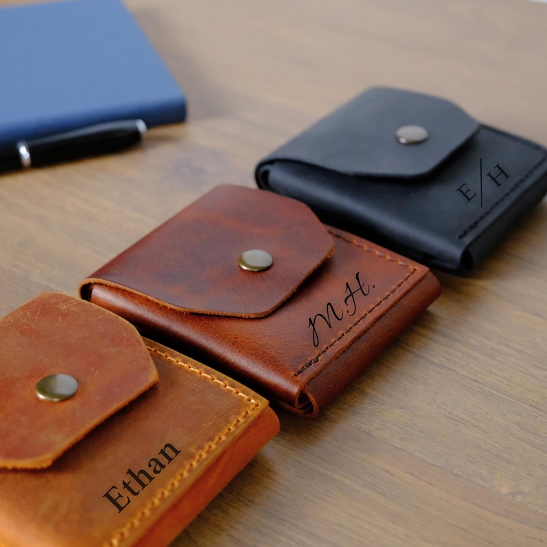Leather Cash Wallet, Slim Card & Cash Holder, Handmade Minimalist Wallet, Front Pocket, Flap Wallet, Personalized Wallet, Everyday Wallet image 3