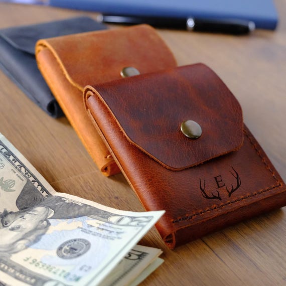 Leather Cash Wallet, Slim Card & Cash Holder, Handmade Minimalist Wallet, Front Pocket, Flap Wallet, Personalized Wallet, Everyday Wallet