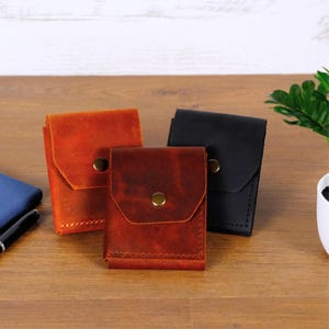Leather Cash Wallet, Slim Card & Cash Holder, Handmade Minimalist Wallet, Front Pocket, Flap Wallet, Personalized Wallet, Everyday Wallet image 7