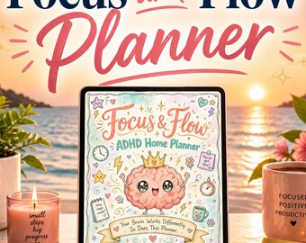 ADHD Planner Printable, Home Organiser and Daily Routine Planner for Adults, Undated A4 Digital Download