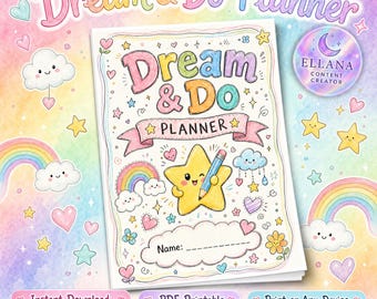Dream and Do Printable & Digital Planner | Undated Kawaii A4 PDF