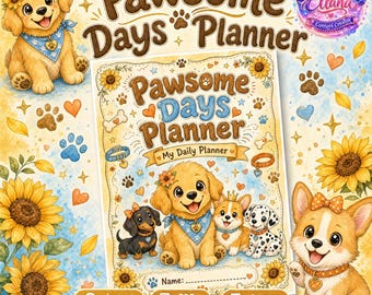 Kawaii Dog Planner Printable | Pawsome Days Undated PDF (A4)
