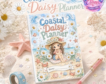 Coastal Daisy Planner | Beach Theme, Undated PDF (A4)