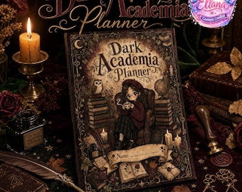 Dark Academia Planner | Gothic Undated PDF | Bookworm Journal (A4)