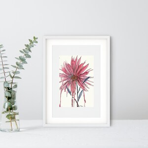 Digital Print- Pink Flower - Pink Cosmo- Watercolor Flower-