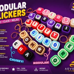 Modular Name Clicker STL | Personalized Fidget Keychain (Digital Download)