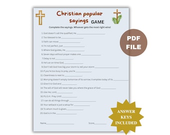 Gioco di detti cristiani, quiz sulla chiesa, gioco rompighiaccio cristiano, giochi per il gruppo giovanile della chiesa, detti per il ministero femminile, attività di gruppo in chiesa